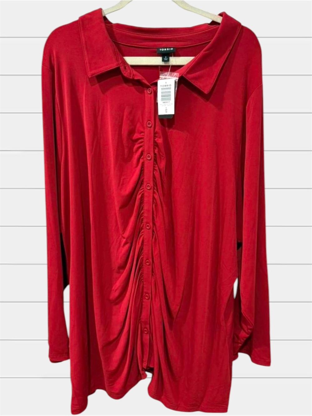 Elegant Red Button-Down Shirt
